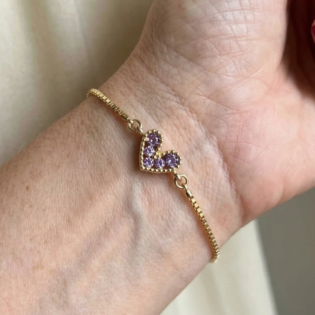 Pulsera Amor lila · Dorado