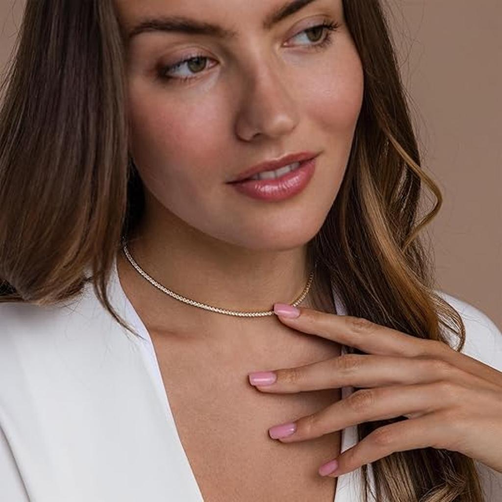 Collar tenis con brillos · Dorado