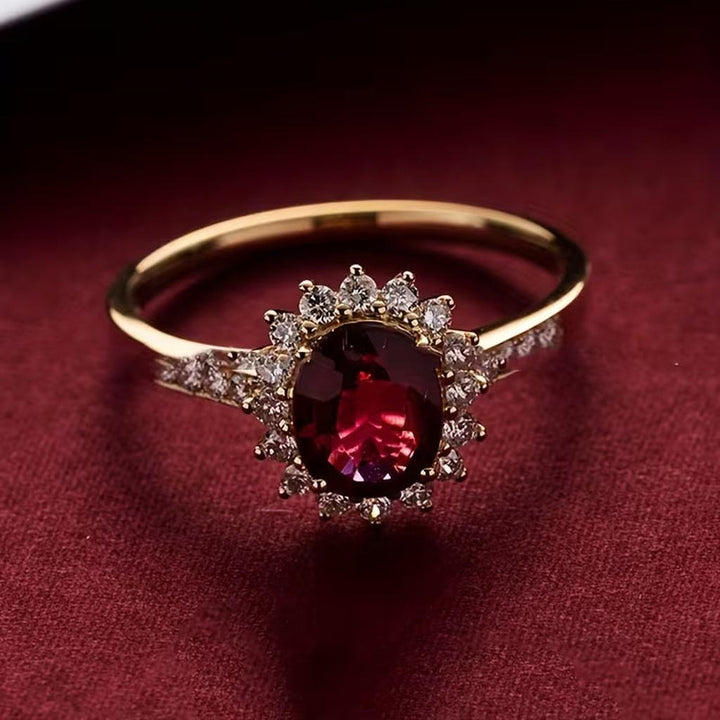 Anillo Emperatriz rojo · Dorado