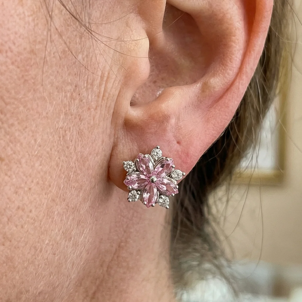 Pendientes Flor de cerezo · Plateado