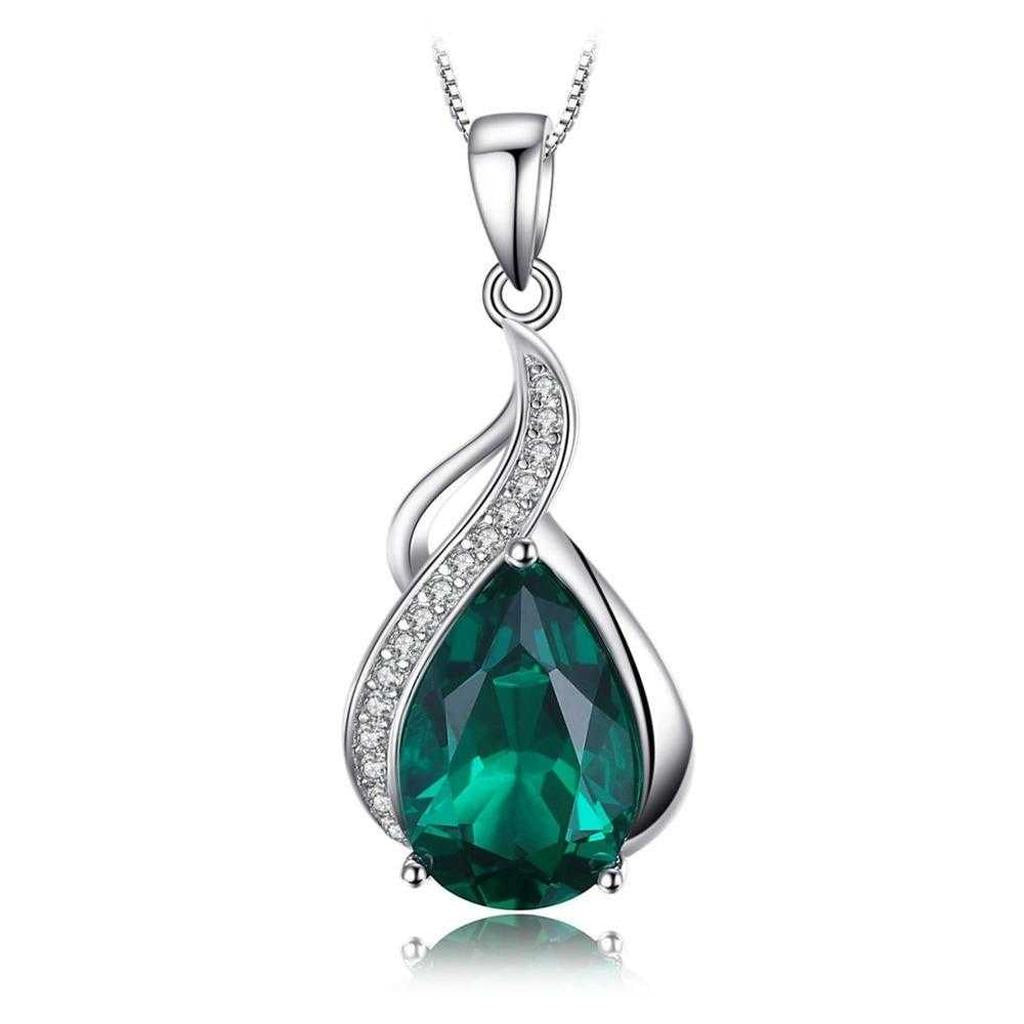 Collar Leonia con piedra verde esmeralda