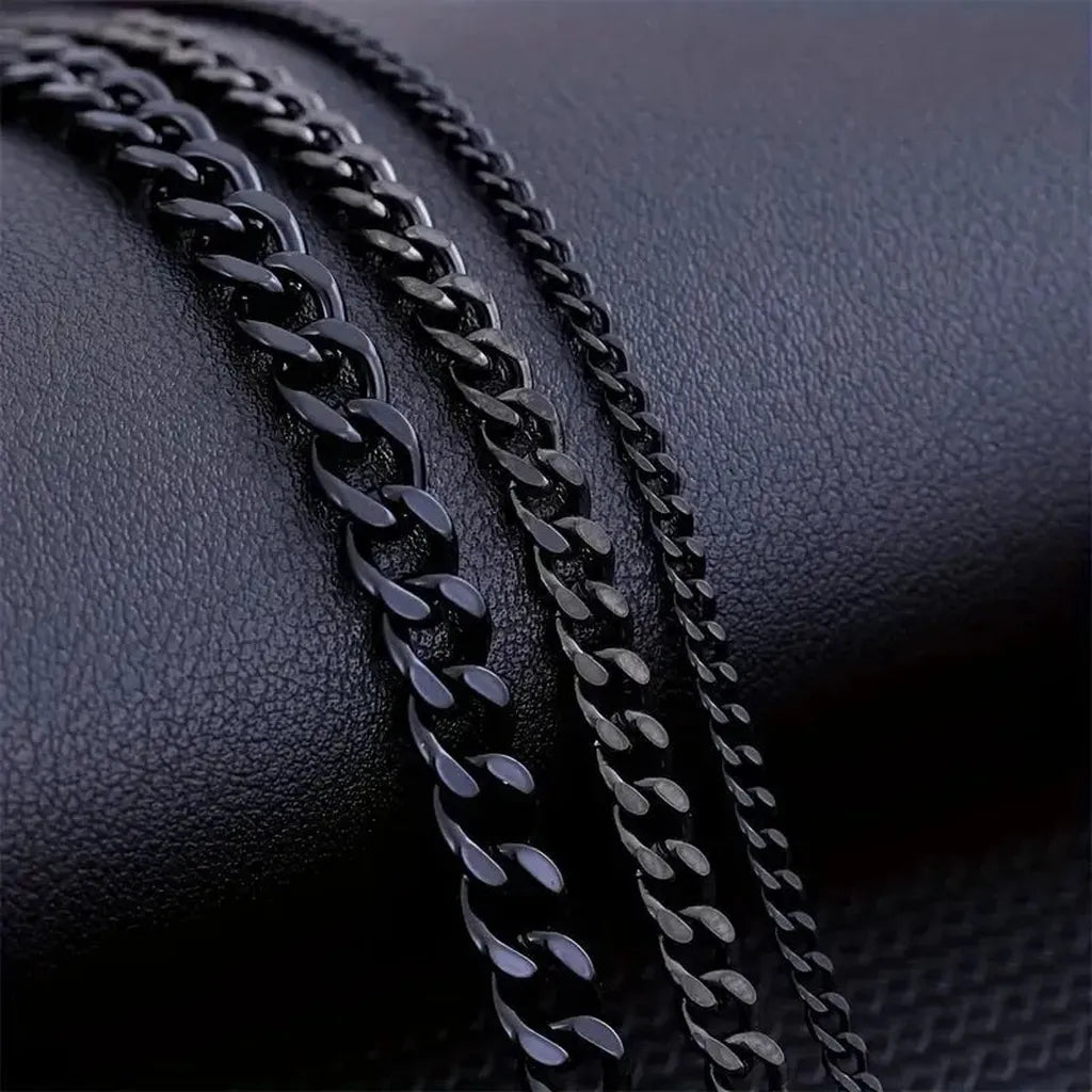 Collar de cadena barbada para hombre · Dorado, plateado o negro