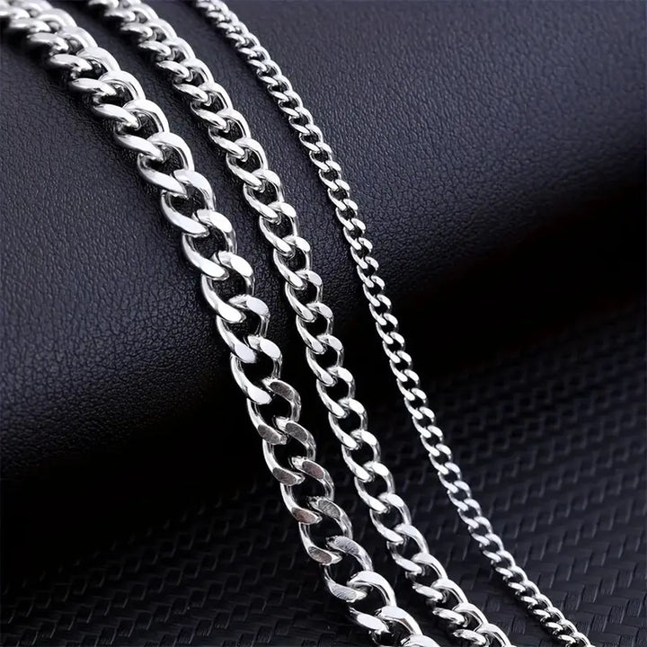 Collar de cadena barbada para hombre · Dorado, plateado o negro