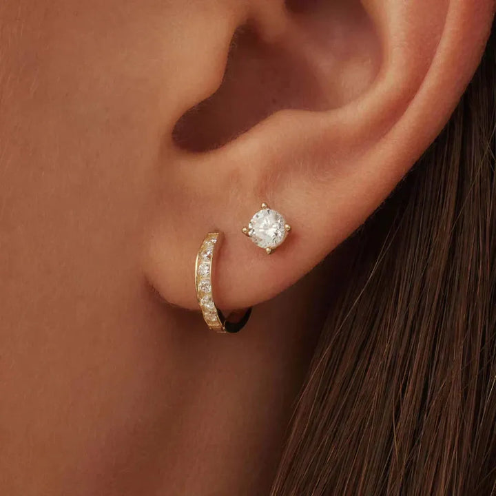 Set de pendientes Dara con brillos · Dorado, plateado o rosado