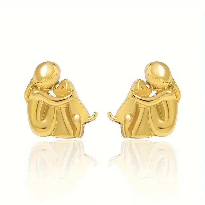 Pendientes abrazo con gatito · Bicolor