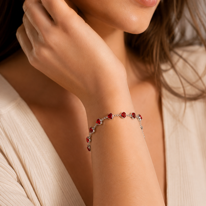 Pulsera Ophelyra Garnetelle · Plateado