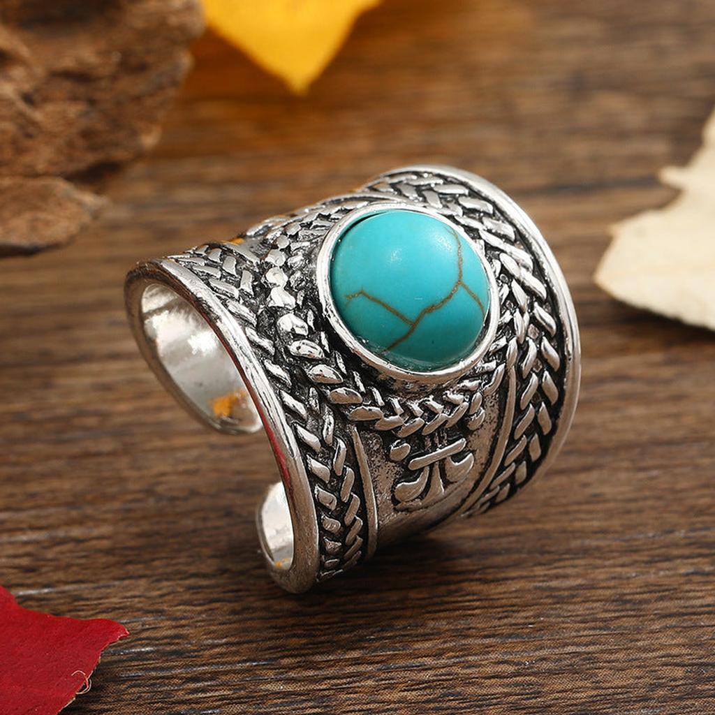 Anillo abierto Ravik con piedra · Plateado