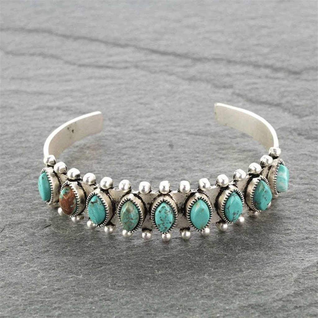 Pulsera retro con piedras turquesa