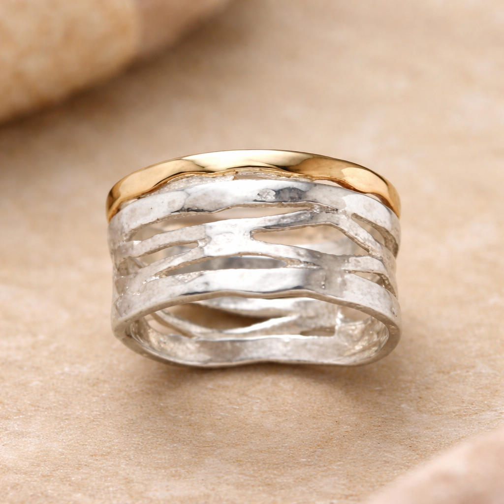 Anillo Oco calado · Bicolor
