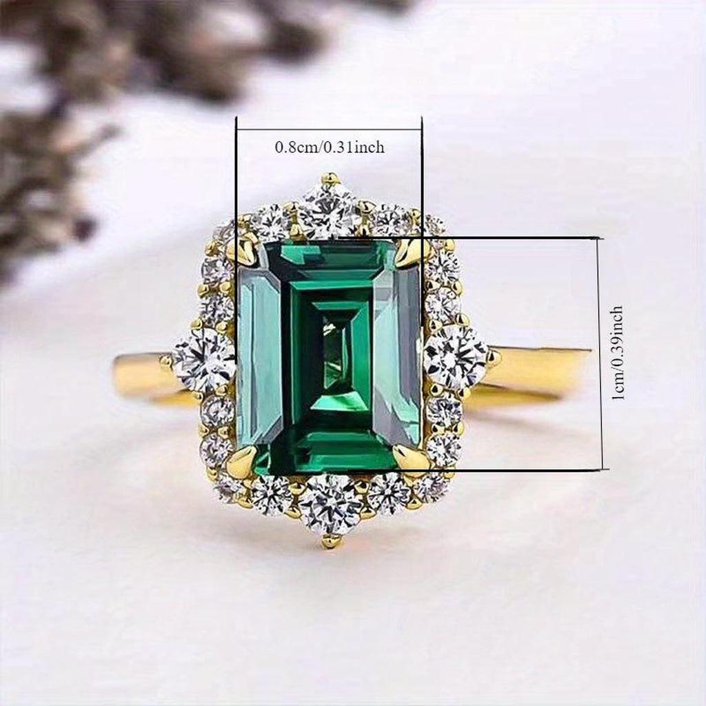 Anillo Reina verde esmeralda