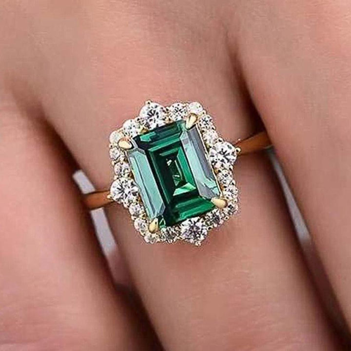 Anillo Reina verde esmeralda