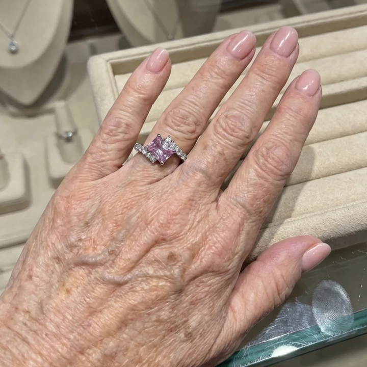 Anillo rosa · Plateado