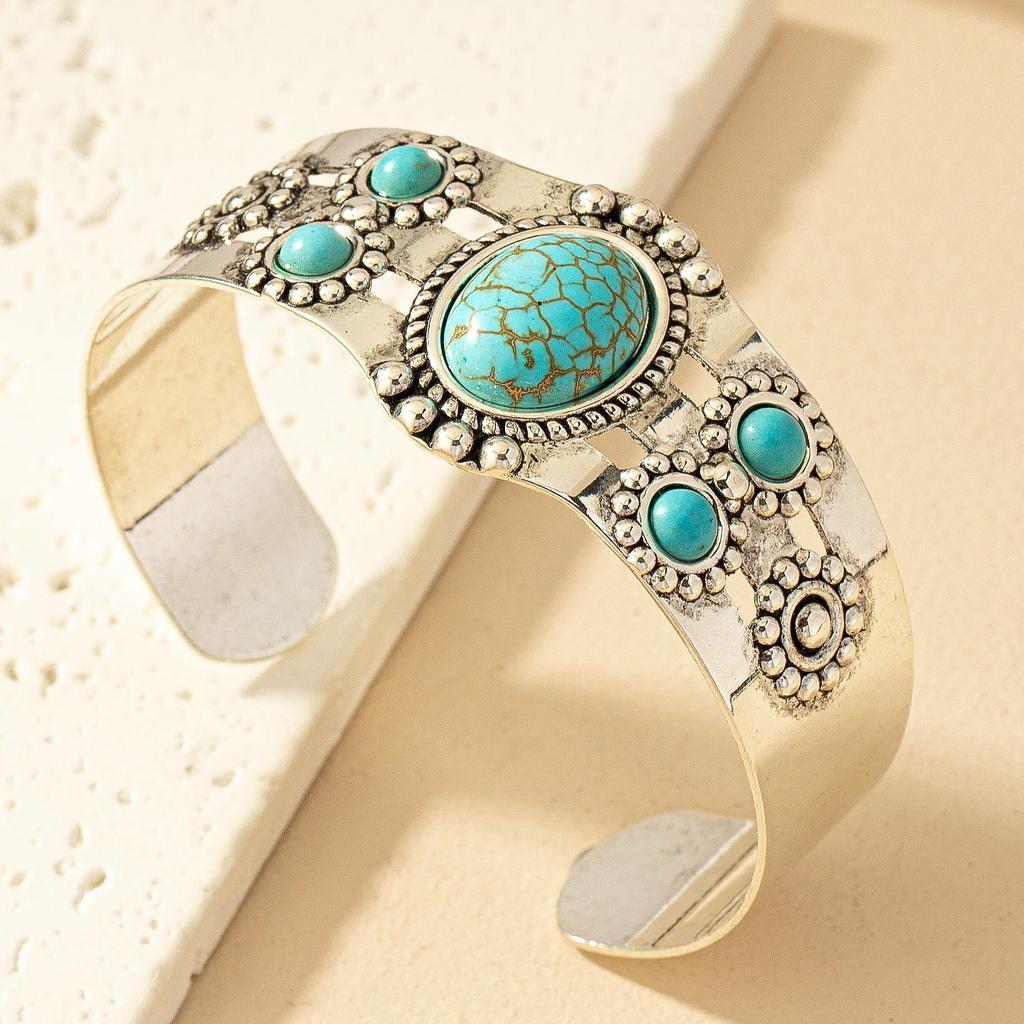 Brazalete Seren turquesa · Plateado