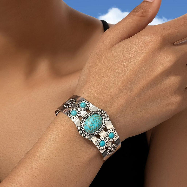 Brazalete Seren turquesa · Plateado