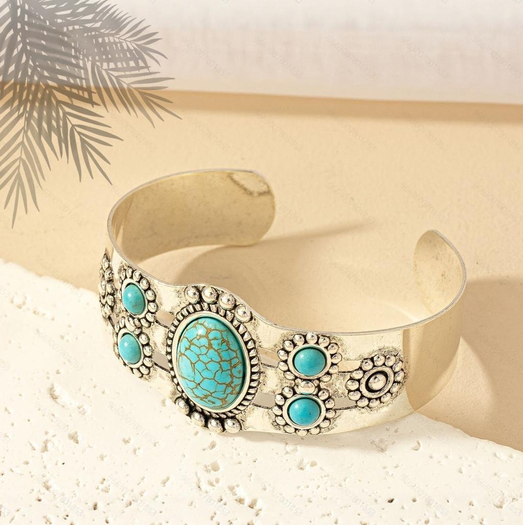 Brazalete Seren turquesa · Plateado