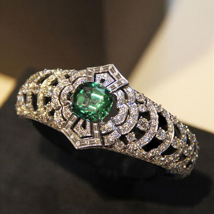 Anillo art déco verde esmeralda