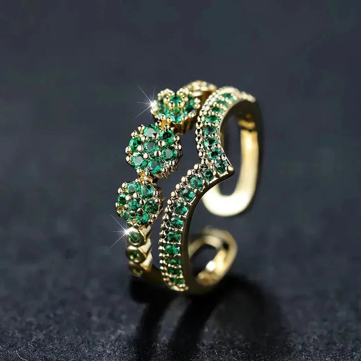 Anillo verde esmeralda