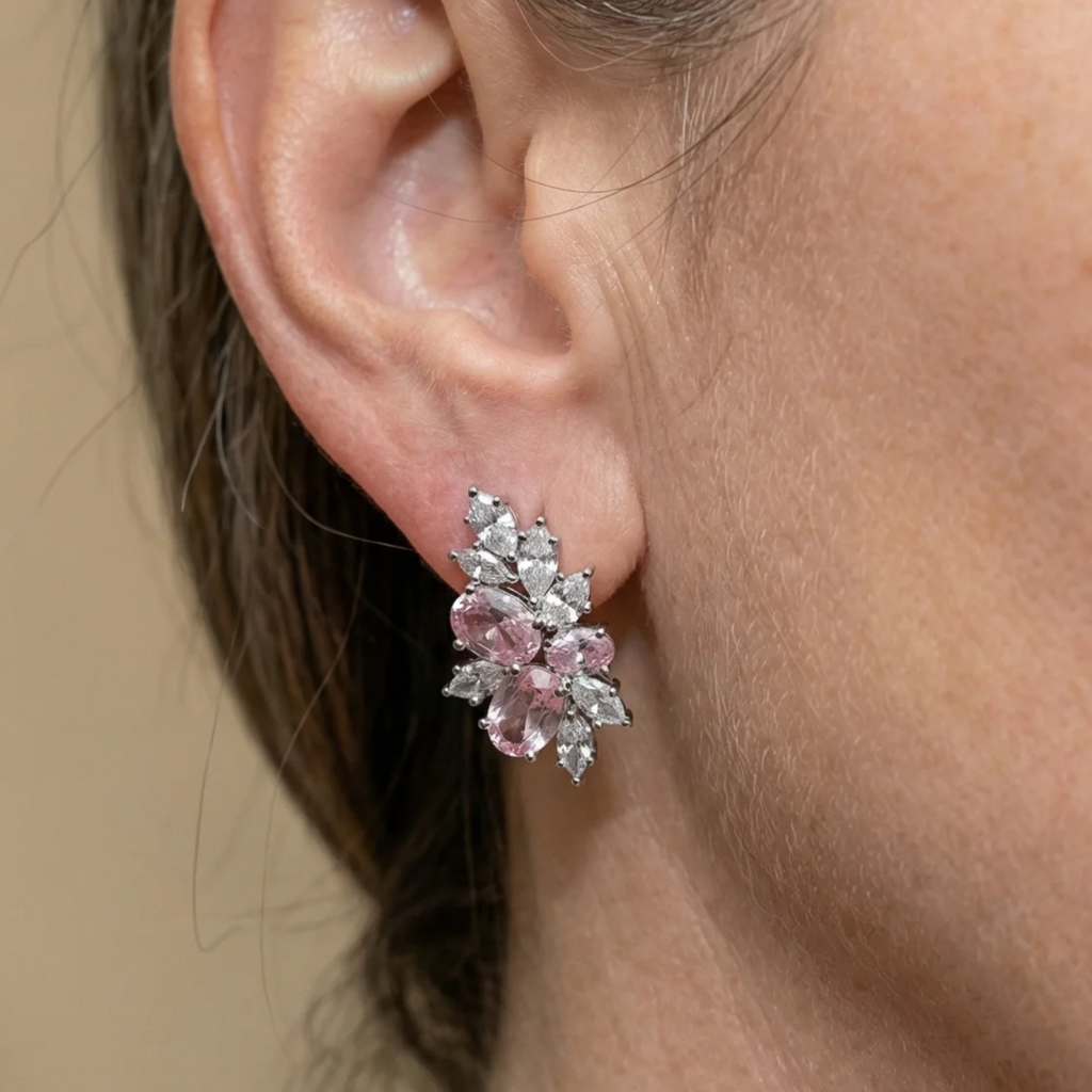 Pendientes Talia de flor · Plateado