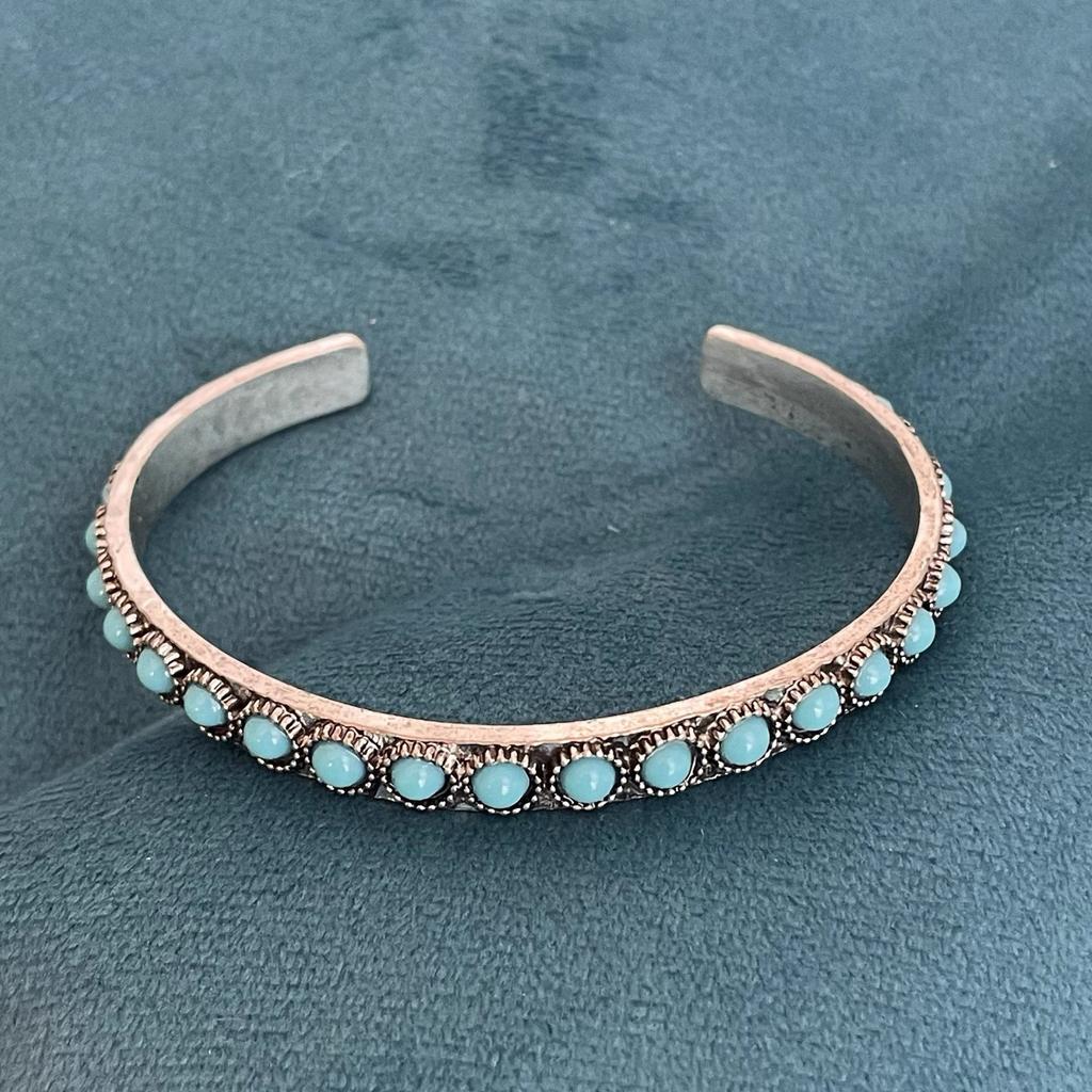 Pulsera abierta Talisse turquesa · Plateado
