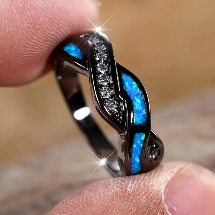 Anillo Thessia Lunebray · Negro