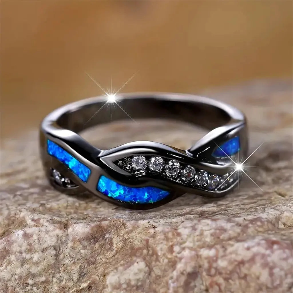 Anillo Thessia Lunebray · Negro