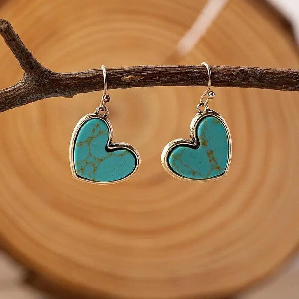 Pendientes Amor turquesa · Dorado