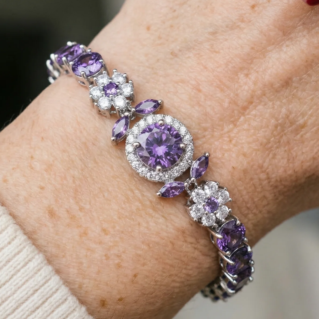 Pulsera tenis Velmira · Plateado