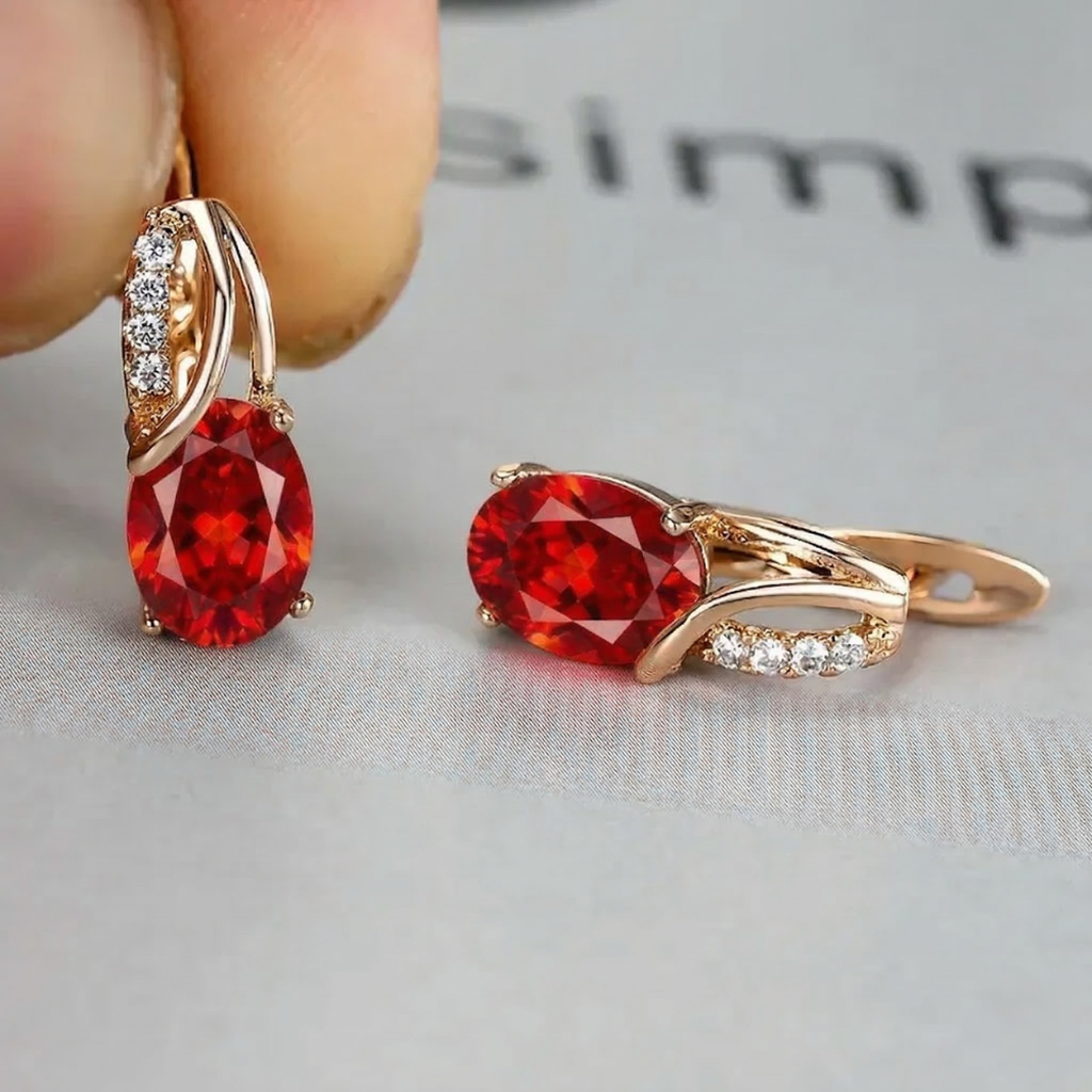 Pendientes Veressa Ruberine · Rosado