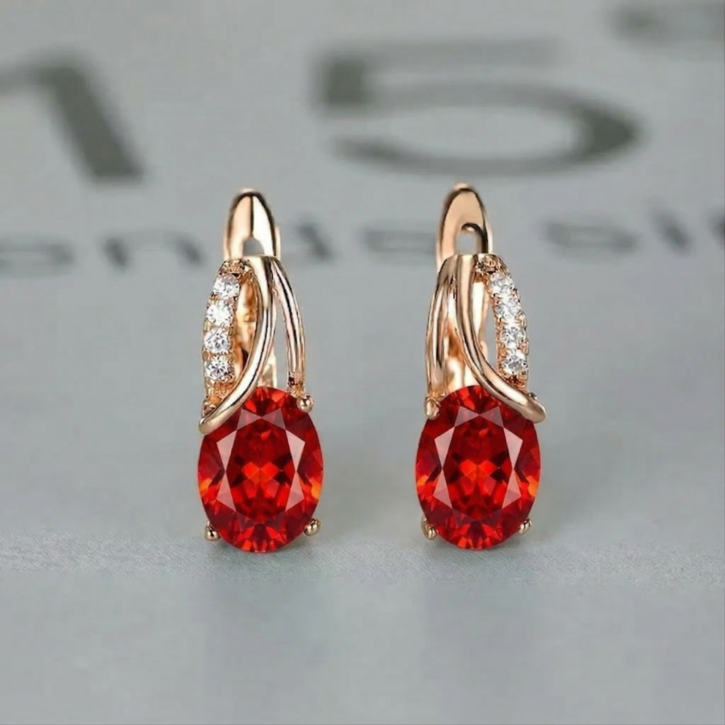 Pendientes Veressa Ruberine · Rosado