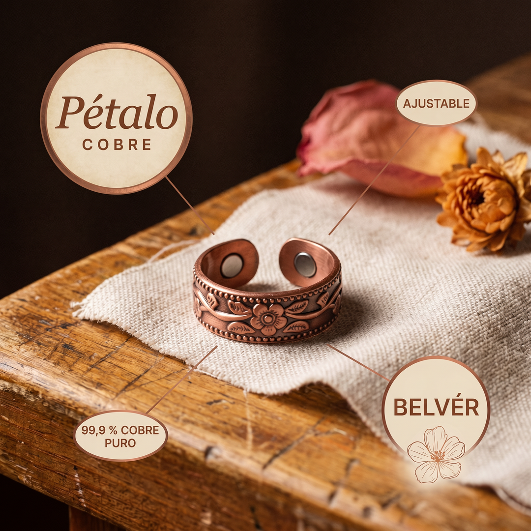 Anillo de cobre Pétalo
