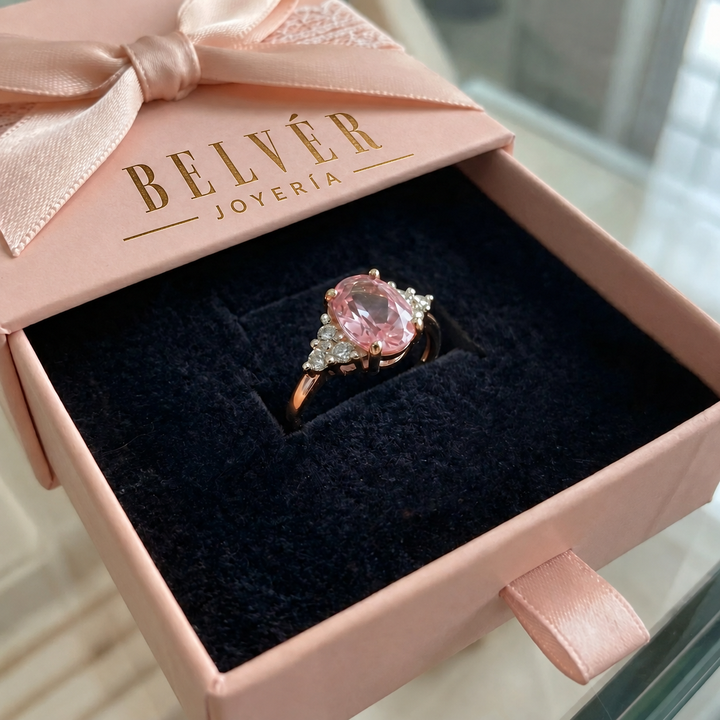 Anillo de flor Liora · Rosado