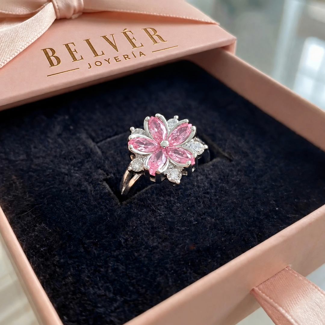 Anillo Flor de cerezo · Plateado