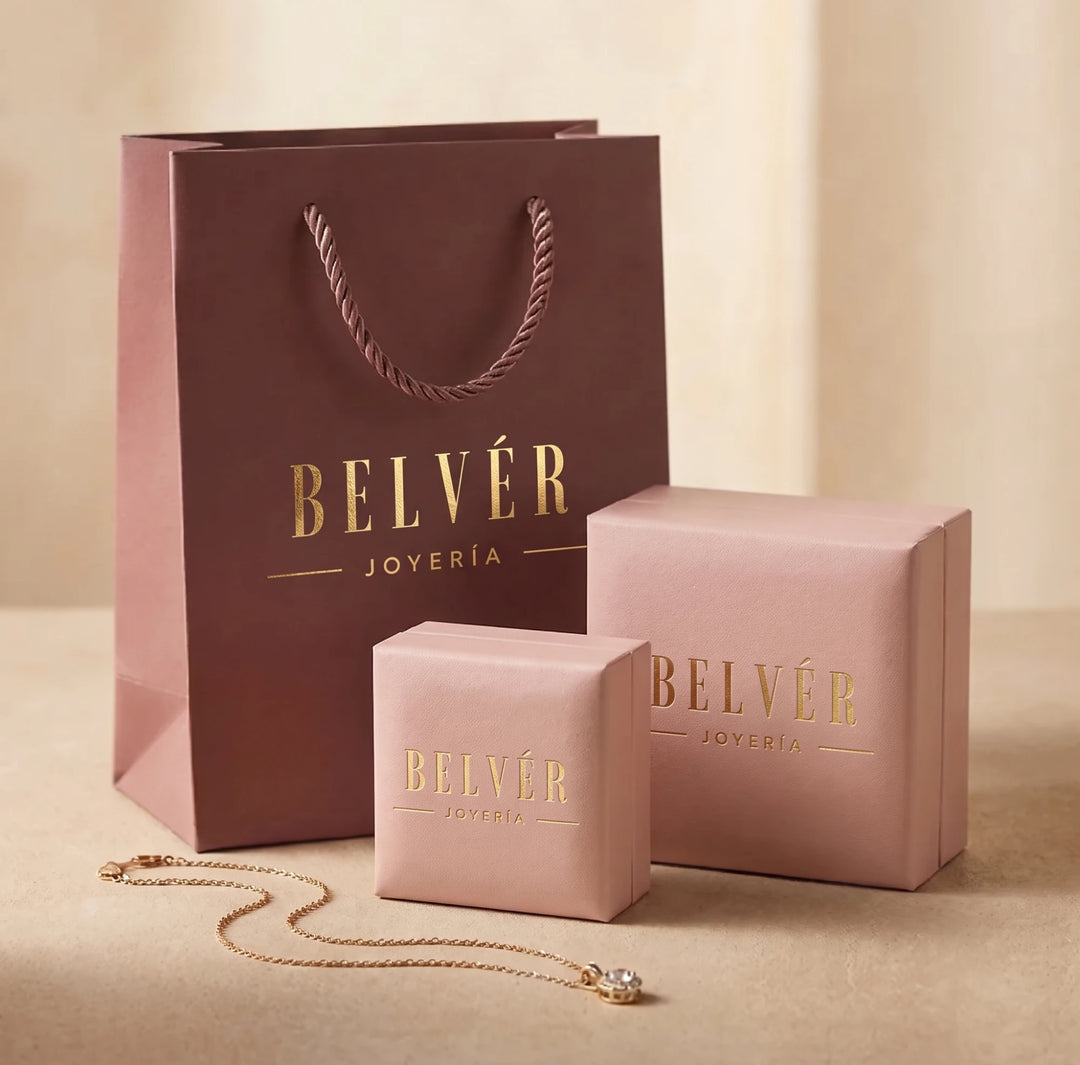 Bolsa y cajas de regalo de BELVÉR Joyería