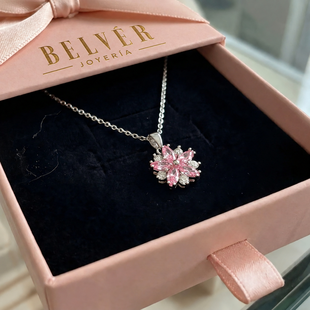 Collar Flor de cerezo · Plateado