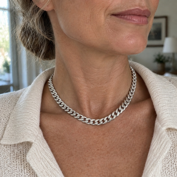 Collar de eslabones gruesos estilo cubano