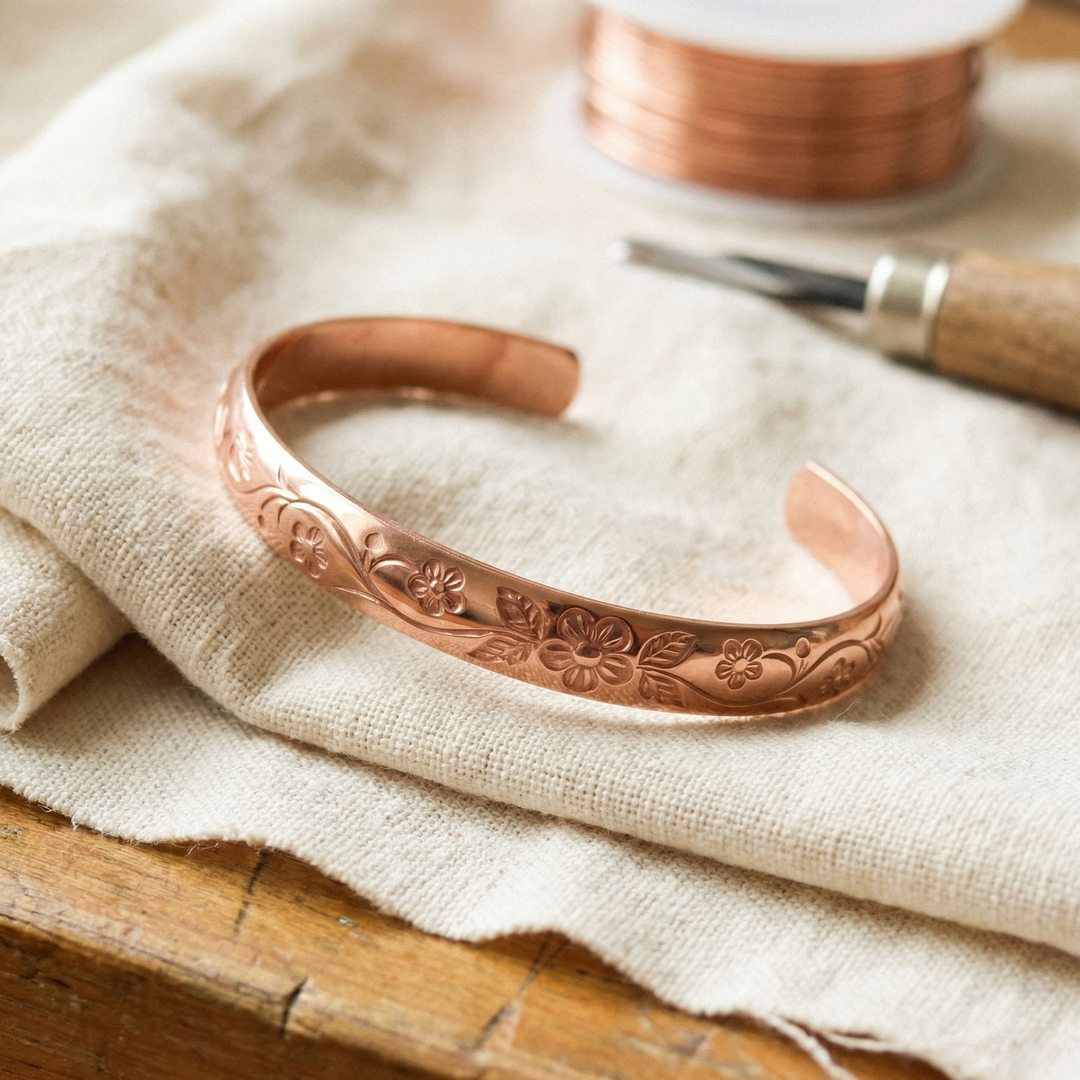 Pulsera de cobre Flor fina