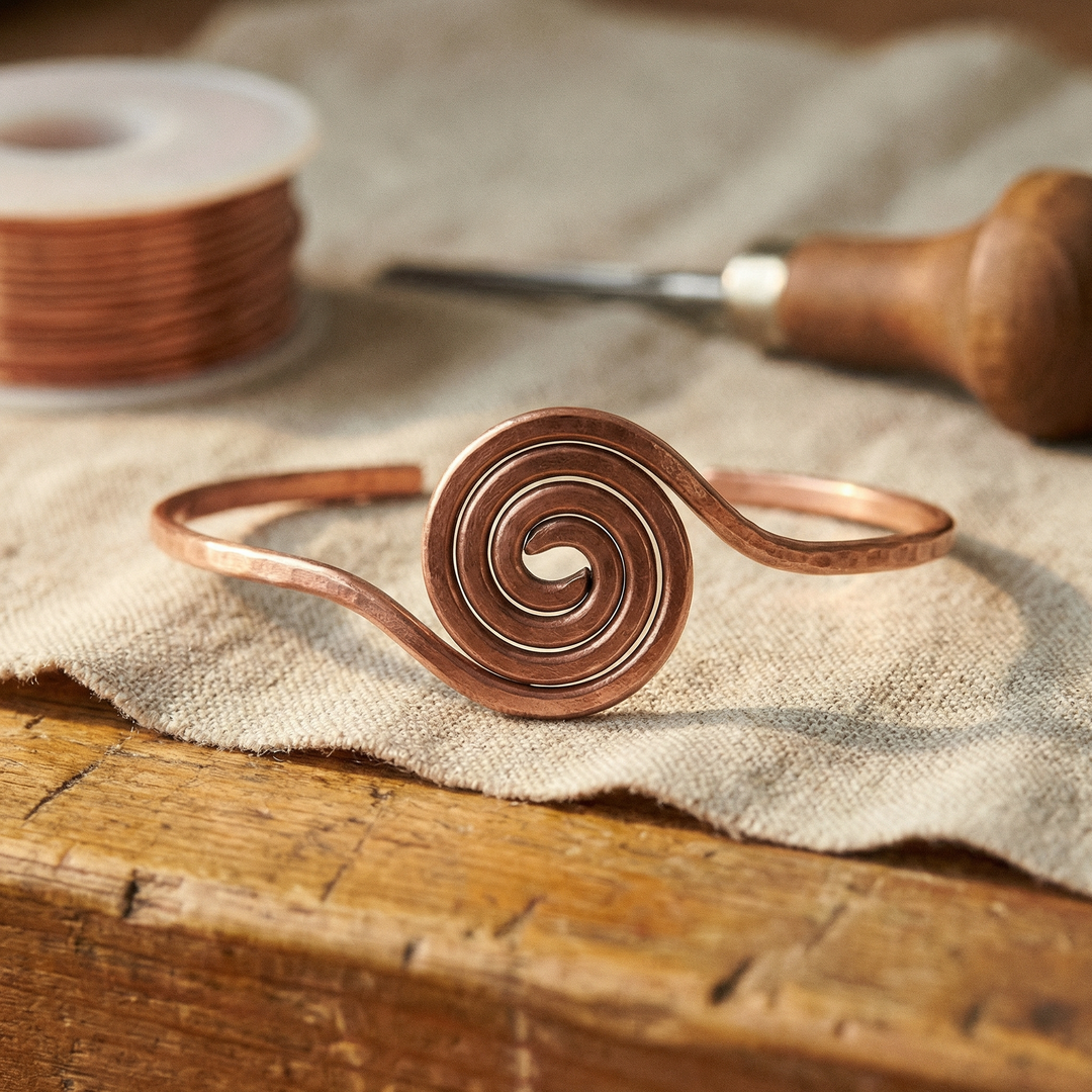 Tobillera de cobre Bucle