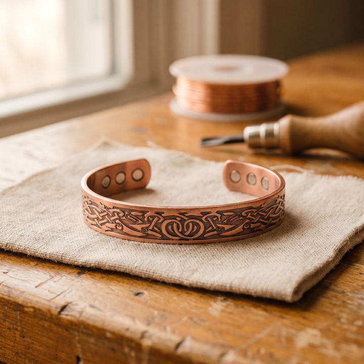 Pulsera de cobre Cauce con nudos celtas