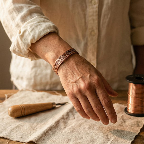 Pulsera de cobre Cauce con nudos celtas