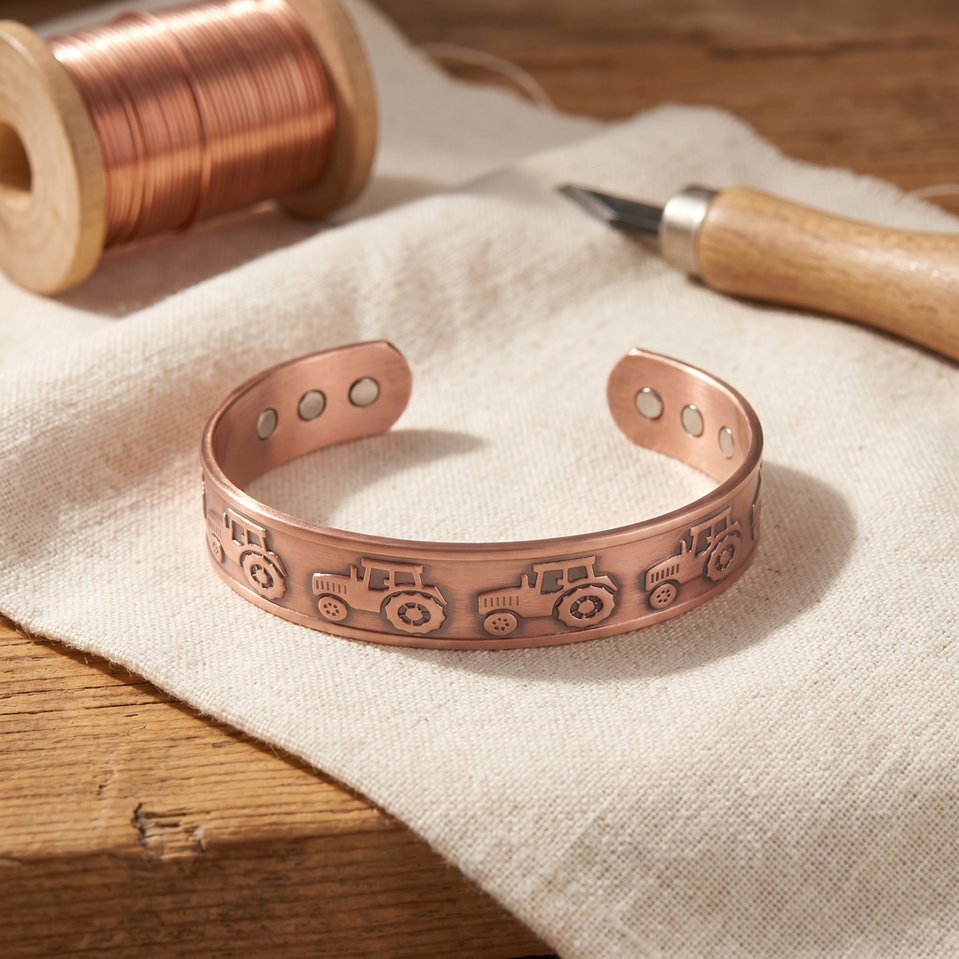Pulsera de cobre Ladera con tractores