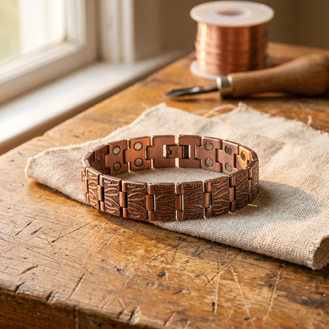 Pulsera de cobre para hombre Grava