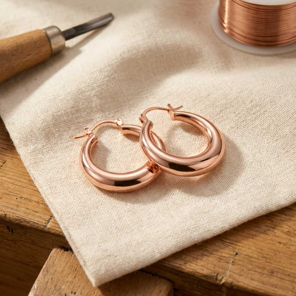 Pendientes de aro de cobre Marga