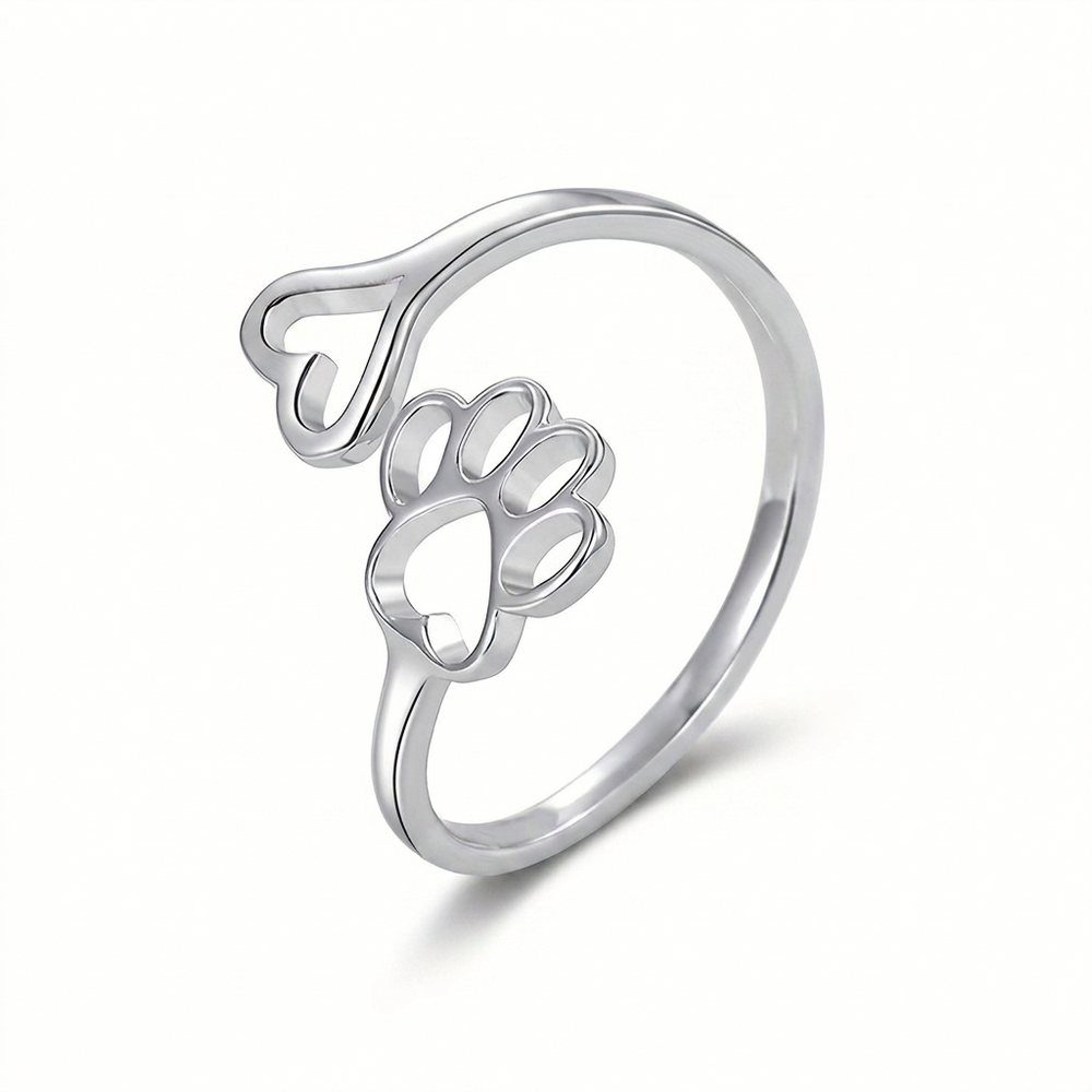 Anillo huella y corazón, detalle
