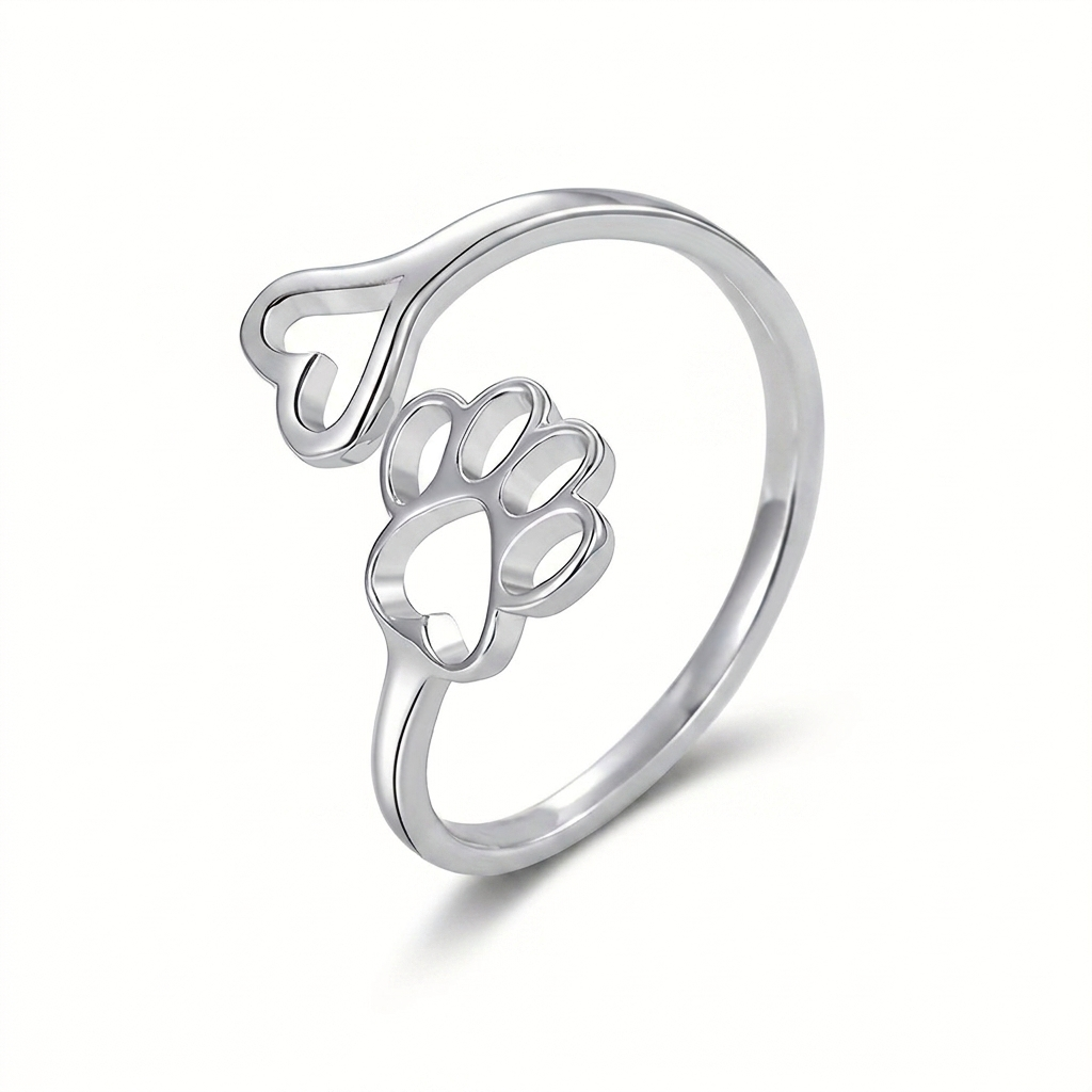 Anillo huella y corazón, detalle
