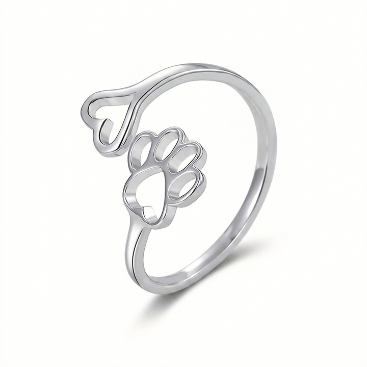 Anillo huella y corazón, detalle
