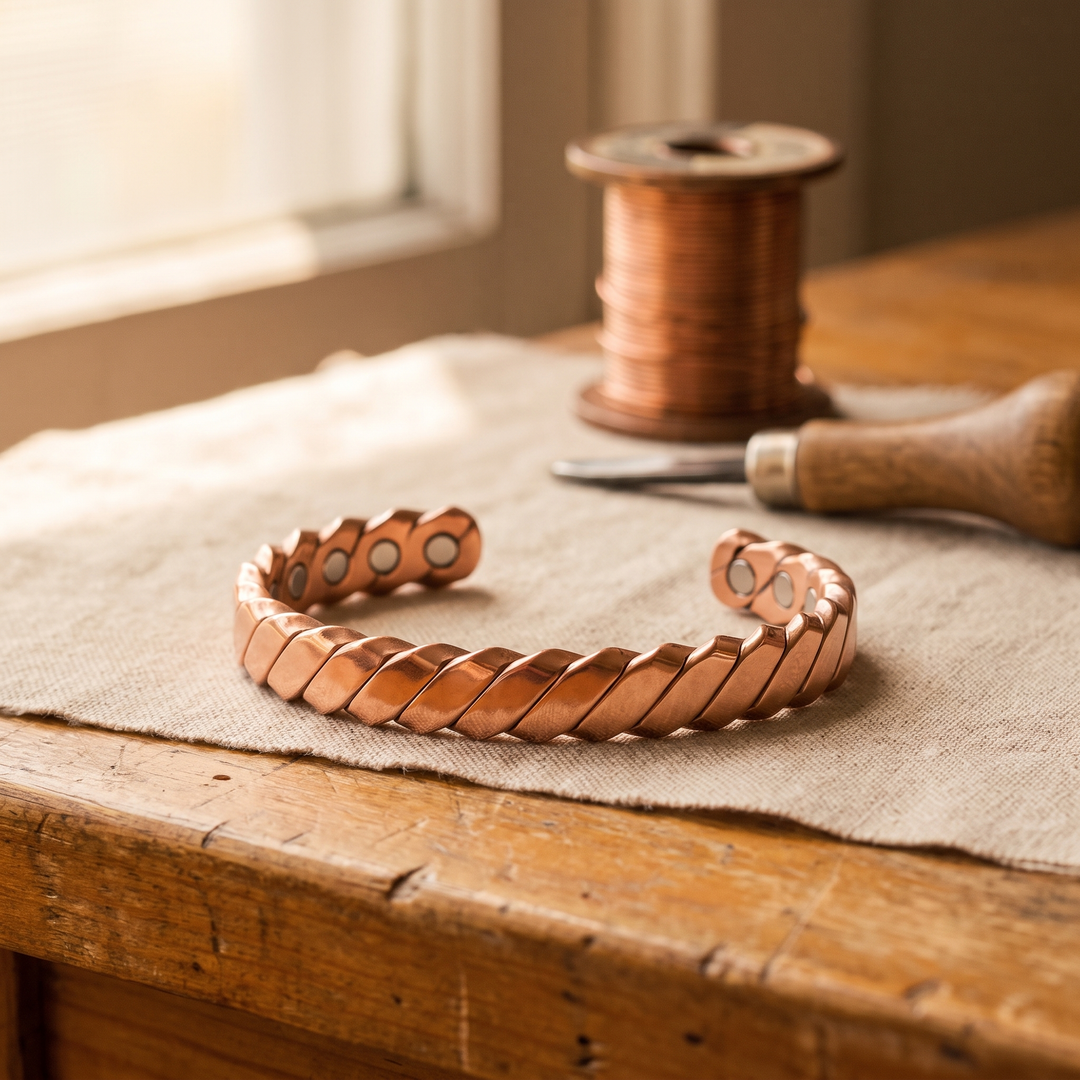 Pulsera de cobre Musgo con imanes