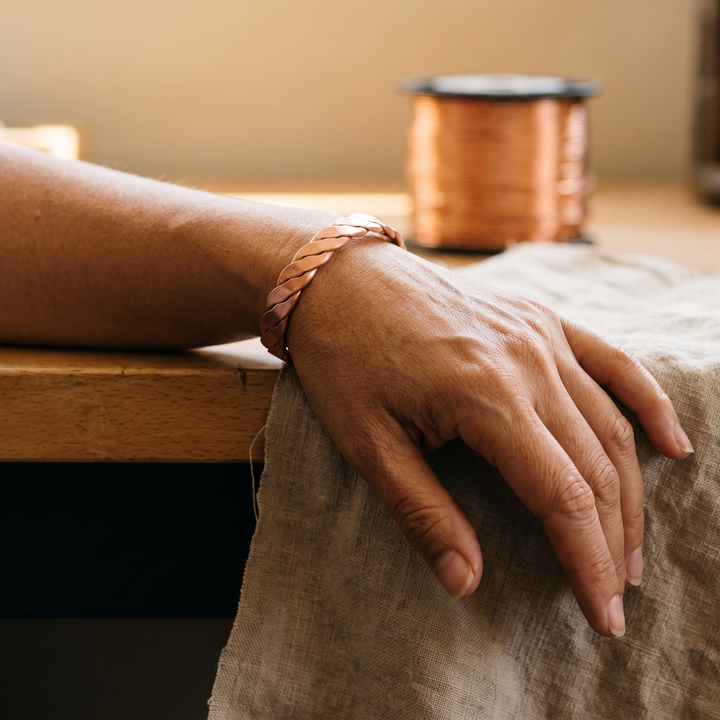 Pulsera de cobre Junco trenzada