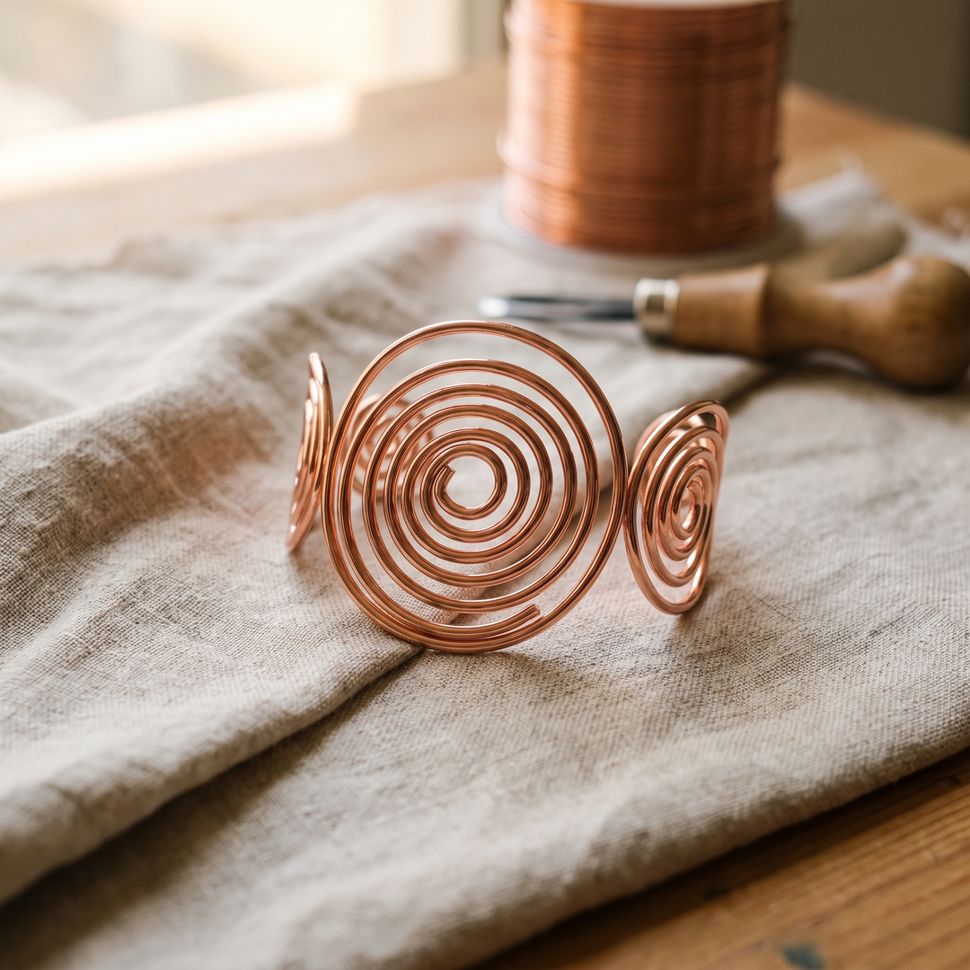 Pulsera de cobre Espiral ajustable