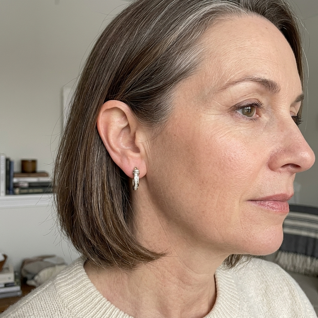 Pendientes retro con brillos · Dorado