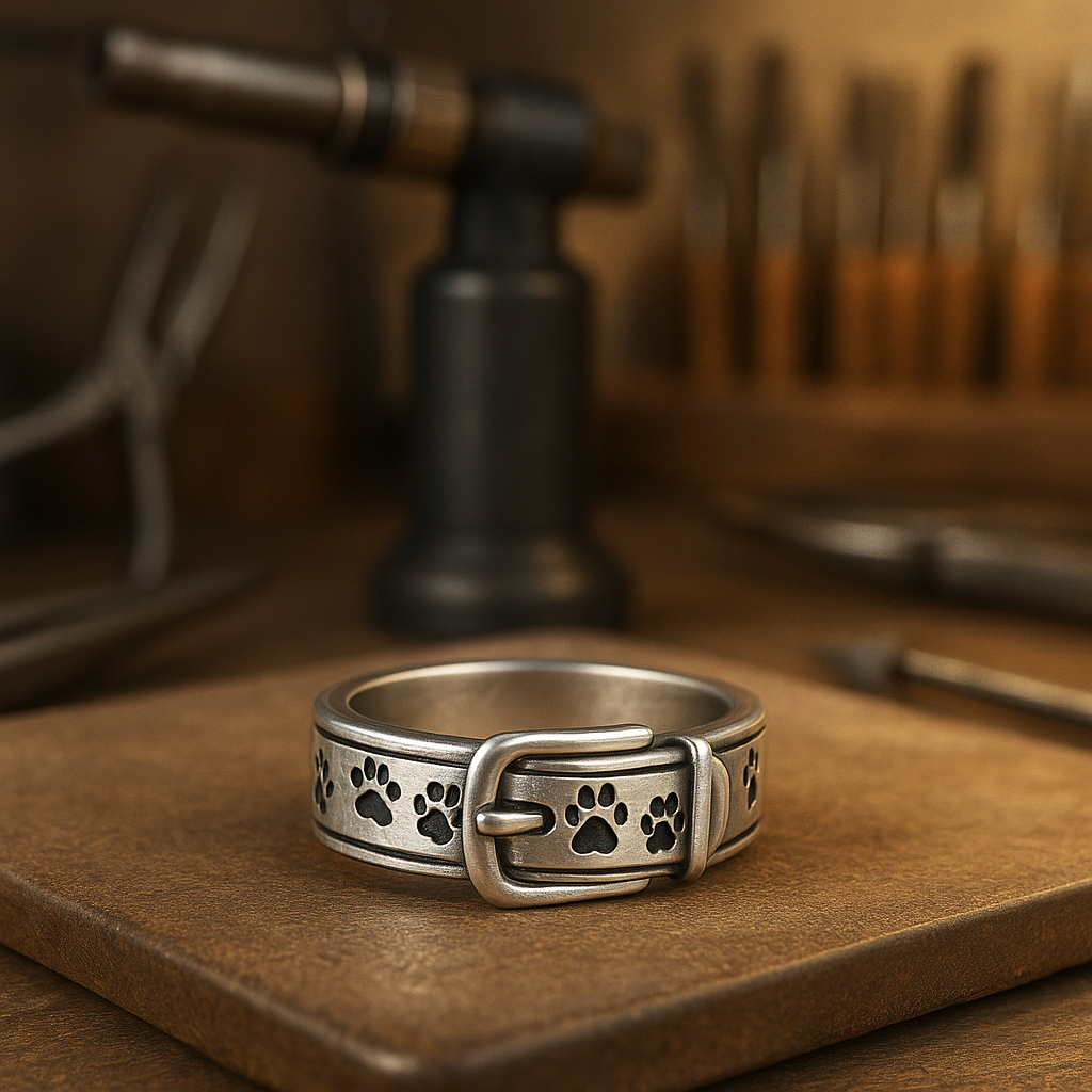 Anillo inspirado en un collar de perro